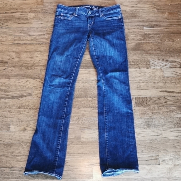 𝅺American Eagle Jeans Straight Leg Stretch 2 Long Tall - Picture 2 of 8
